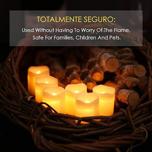 Velas Eléctricas Impermeables Decoración Luz Led Cálida 24pz