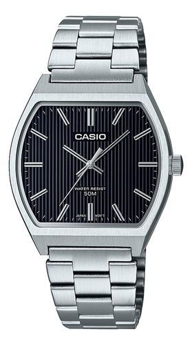 Reloj Hombre Casio Mtp-b140d-1avdf Core Mens Color De La Correa Plateado Color Del Bisel Plateado Color Del Fondo Negro