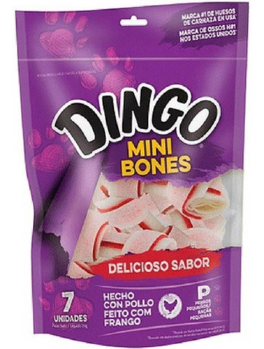 Golosina Masticable Hueso Para Perros Dingo Mini Bones X 7
