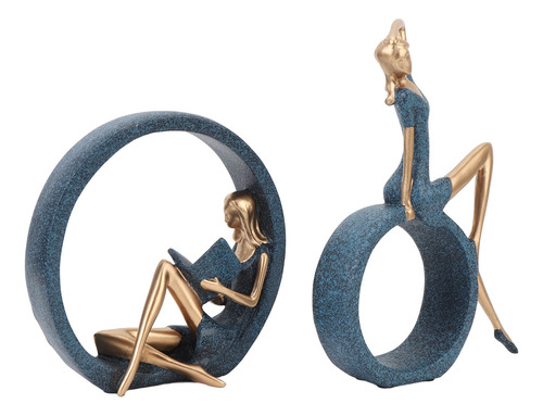 Figuras De Niña De Yoga, 2 Unidades, Leyendo Un Libro