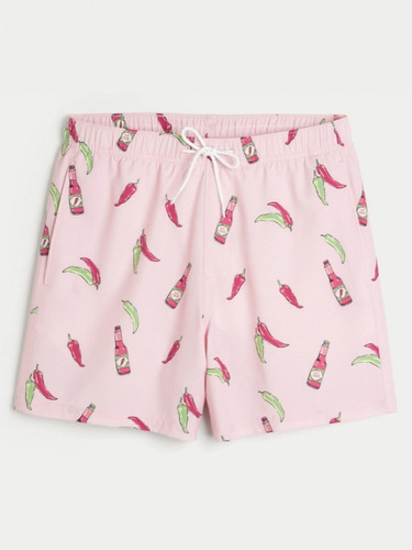Traje De Baño Para Hombre Playa Short Bañadore Rapido Secado Rosa M