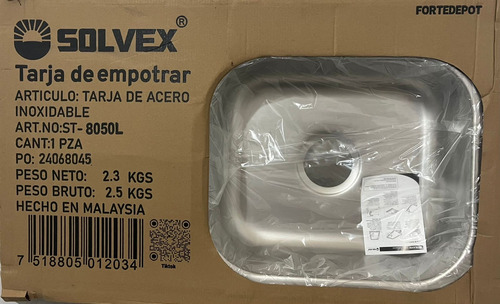 Tarja Para Fregadero Acero Inoxidable Izquierda Sofo