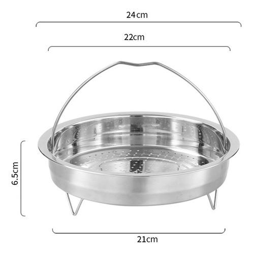 Ff Cesta Vaporera Acero Inoxidable, Olla Vaporera Para 24cm