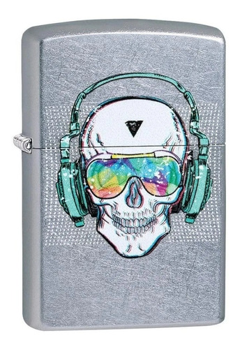 Zippo Skull Headphone Design Original Garantia 28591