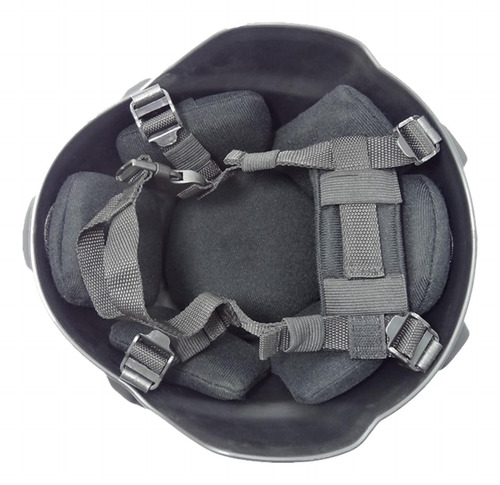 Casco Militar Táctico Abs Cs Con Montaje Nvg Y Rieles Negro