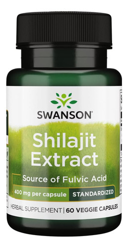 Shilajit Extract 400 Mg | 60 Vcaps | Mejor Swanson!!! Sin Sabor