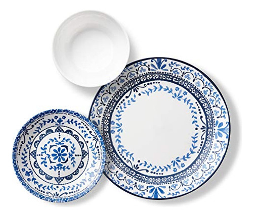 Corelle Vitrelle Juego De Vajilla De 18 Piezas Para 6 Pers