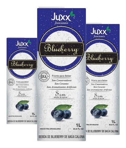 Imagem 1 de 3 de Suco Juxx Blueberry Zero 1 Litro ( 3 Unidades )