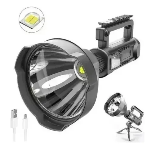 Foco Linterna Led Largo Alcance 600 Metros Usb Trípode Led
