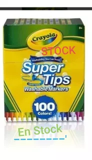 Crayola Supertips 100 Plumones Lavables Stock Niños