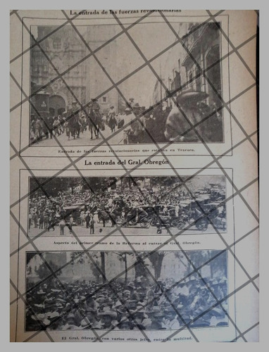 Afiche Retro. Entra Alvaro Obregon /palacio Nacional 1920