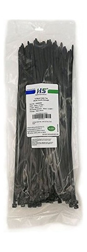 Lazo De Plastico Negro Con Cremallera Hs 12 Pulgadas 100 Paq