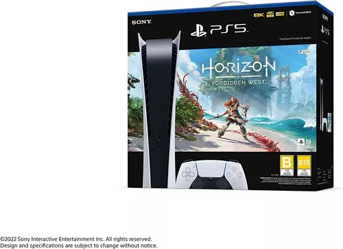 Sony PlayStation 5 825GB Horizon Forbidden West Bundle color blanco y negro