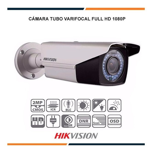 Cámara De Seguridad Varifocal Hikvision 720p Ir 30-40 Metros