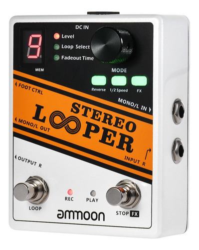 Ammoon Stereo Looper Loop Record Pedal Efecto De Guitarra 10