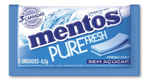 Mentos Pure Fresh Mint 8,5g C/ 15 Unidades