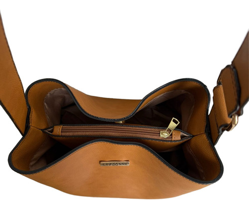Bolsa De Hombro Diseño Bucket Estilo Bohemio Latte Y Miel Marrón Lisa Oro Marrón