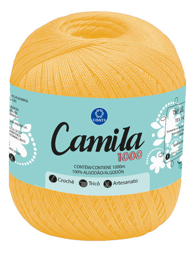 Linha Camila 1000 Coats - Algodão Mercerizado - 150g Tex 145 Cor 00302 - Laranja Claro