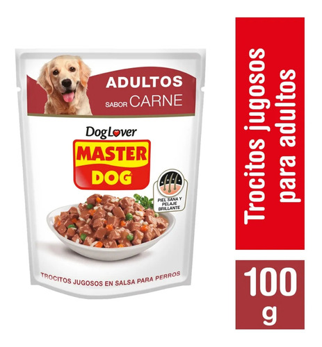 Pack 20 Master Dog Trocitos Jugosos Carne 100gr
