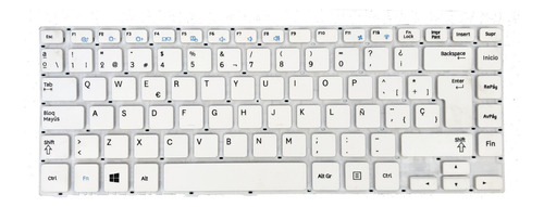 Teclado Compatible Con Samsung 370r 370r4e Blanco Esp