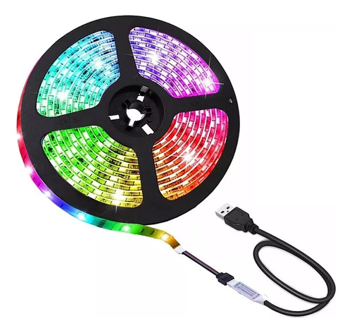 Cinta Tira Led Usb Colores Rgb  C/ Control 5 Metros