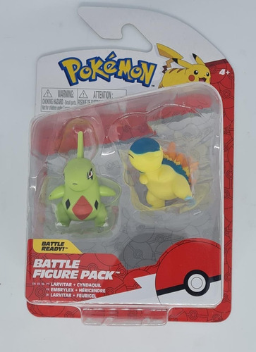 Pack 2 Pokemon Original Larvitar + Cyndaquil Battle Figure