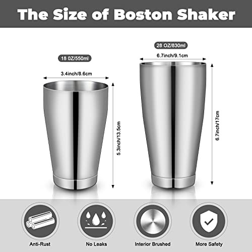 Cocktail Shaker Profesional 6 Pzs Acero Inoxidable 18 Oz 28
