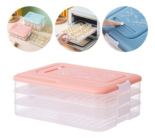 Refrigerador K Dumpling Box Con Bandeja Para Albóndigas Mult
