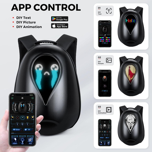 Mochila Para Andar En Moto Con Ojos Led Impermeable 1 Casco