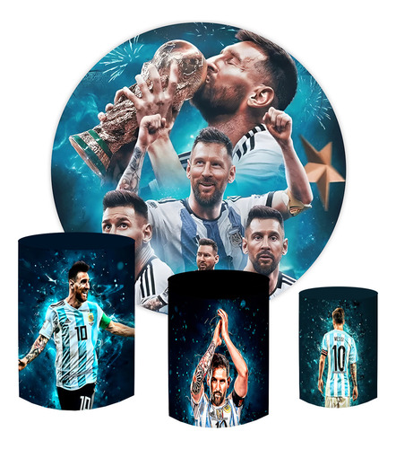 Painel Redondo 1,50 Trio De Capas Dos Cilindros Messi