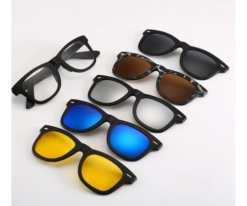 Lentes Polarizados Clip On 6 En 1