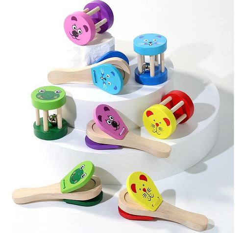 Juguete Musical De Madera Para Niños, Ringboards, Verde