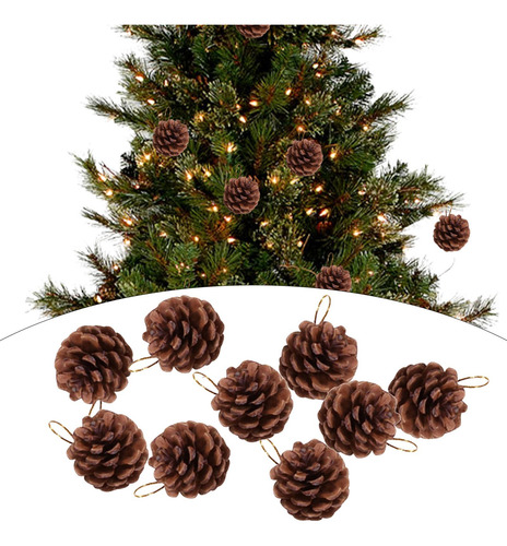 9x Colgante De Piñas De Pino De Navidad, Manualidades Diy,