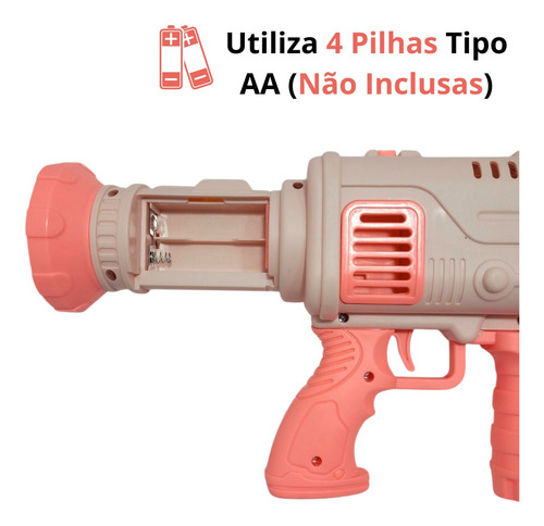Lança Bolhas De Sabão Brinquedo Arminha Bazuka 32 Furos Top*