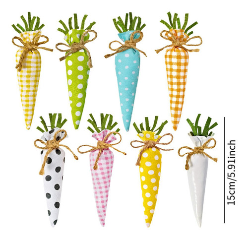 8 Piezas De Adornos De Zanahoria De Pascua, Colgantes De ,
