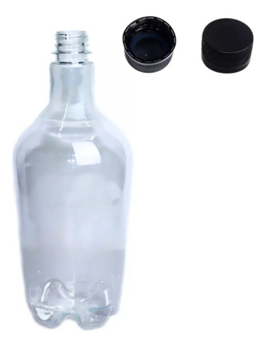 Growler Garrafa Pet Com Tampa C/ Lacre E Alças 1 L 45uni Cor Preto