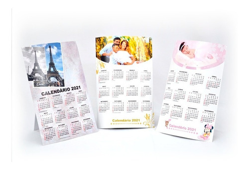 5 Calendários Imã De Geladeira 20x30cm Personalizado Fosco