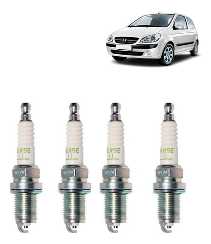 Set 4 Bujia Para  Getz 1.4 G4ee 16v 2006 2011