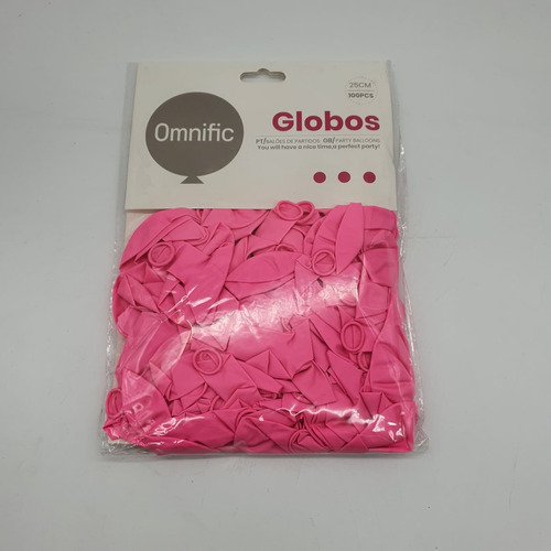 Globos Color Rosado 100 Unidades Tamaño 25 Cm