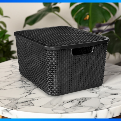 Kit 10 Caixas Organizadoras Rattan 7 Litros Com Tampa