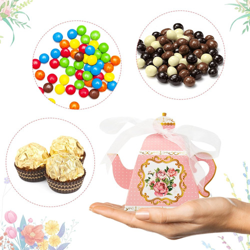 12 Cajas De Regalo Para Fiesta De Té De Flores, Cajas De Dul