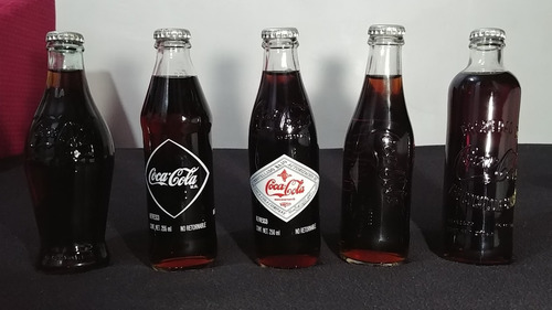 5 Botellas De Coca Cola Vintage Retro De Colección