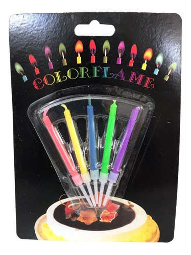 5 Velas De Colores Para Pastel, Ideal Para Cumpleaños