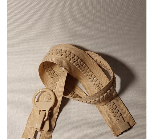 Cierre Cocodrilo 65 Cms. Para Chamarra. Color Beige. 1 Pieza