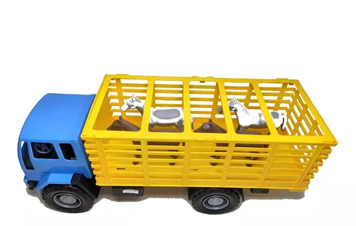 Caminhão de Brinquedo Boiadeiro Cowboy Truck com Animais