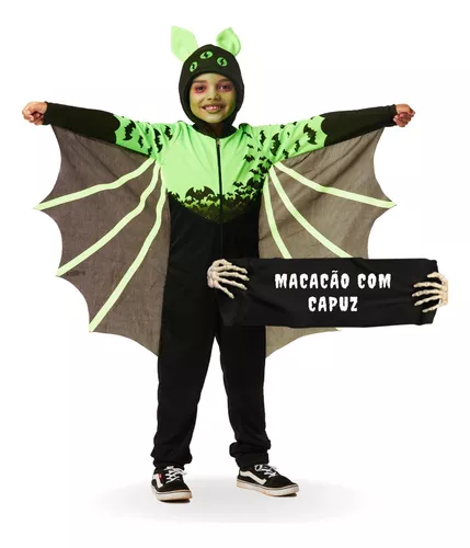 Fantasia Vampiro Luxo Com Capa Halloween Infantil Meninos