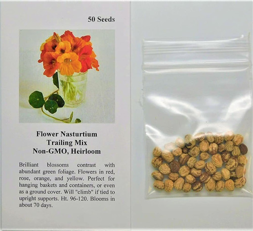 Davids Garden Seeds Flower Nasturtium Trailing Mix 1221 (mu