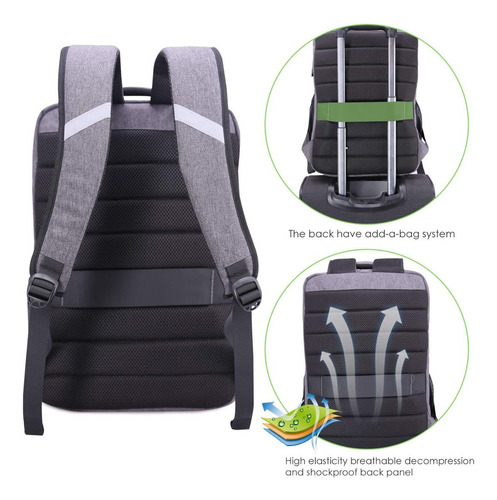 Mochila De Vaije De Negocios Swiss Digital Micro Sd-839 Gris Claro