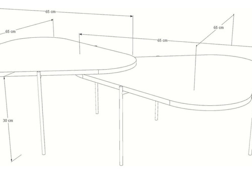 Mesa De Centro Palheta - Atenna - 130cmx 65cmx30 Cm Wt