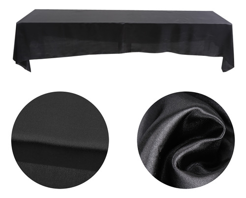 Cubierta De Mesa De Banquete Negra Y Negra, Rectangular, 145